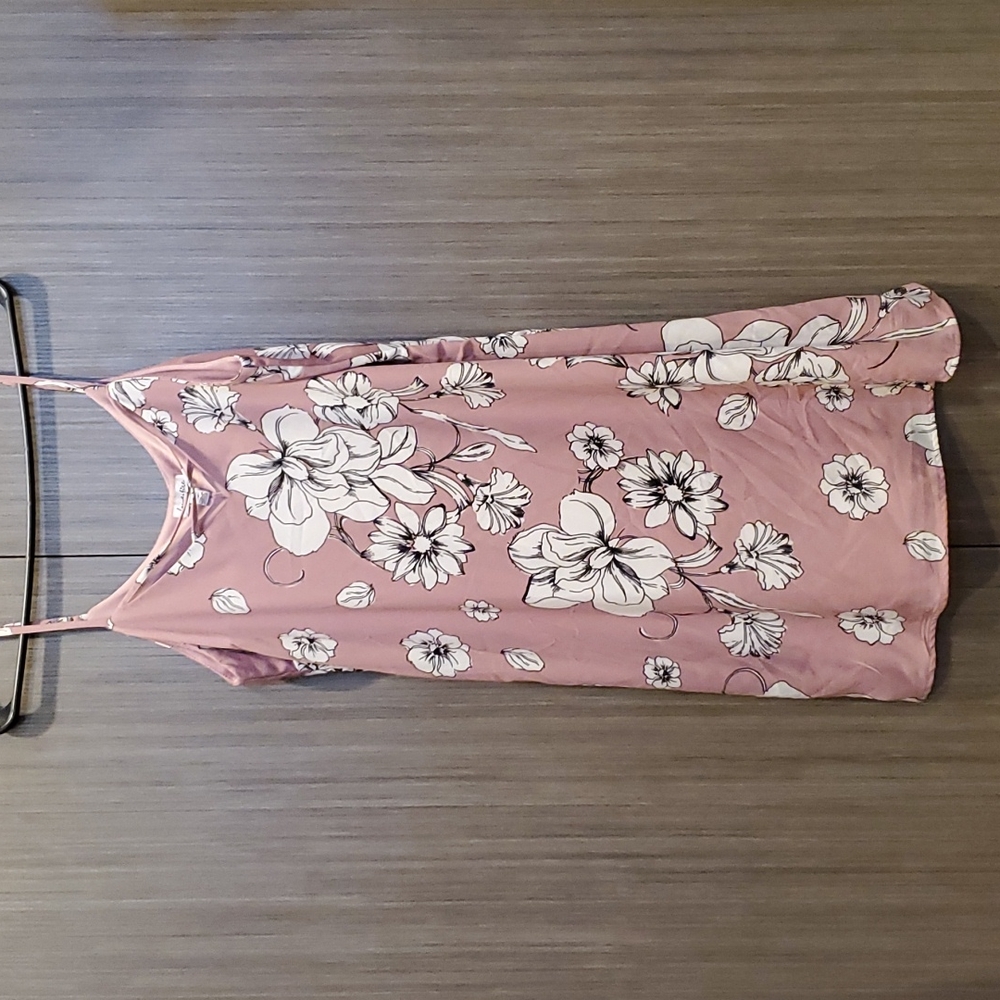 LAST CHANCE SALE Love, Fire Pink floral mini slip dress